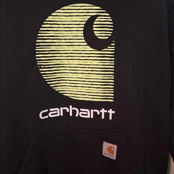 Carhartt Black Hoodie with Green Logo - Picture 2 of 4
